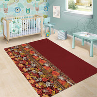 Hawaiian Tribal Elements Hibiscus Area Rug Red Pattern - Polynesian Pride