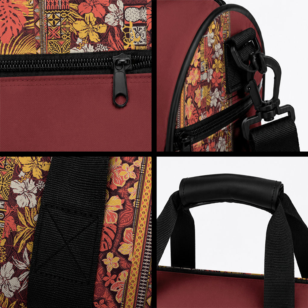 Hawaiian Tribal Elements Hibiscus Duffle Bag Red Pattern LT9 - Polynesian Pride