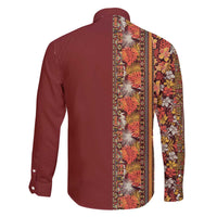 Hawaiian Tribal Elements Hibiscus Family Matching Off The Shoulder Long Sleeve Dress and Hawaiian Shirt Red Pattern - Polynesian Pride
