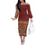 Hawaiian Tribal Elements Hibiscus Family Matching Off The Shoulder Long Sleeve Dress and Hawaiian Shirt Red Pattern - Polynesian Pride
