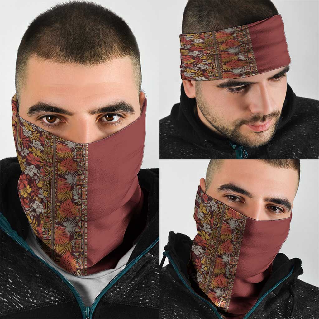 Hawaiian Tribal Elements Hibiscus Neck Gaiter Red Pattern - Polynesian Pride