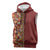 Hawaiian Tribal Elements Hibiscus Sleeveless Zip Hoodie Red Pattern - Polynesian Pride
