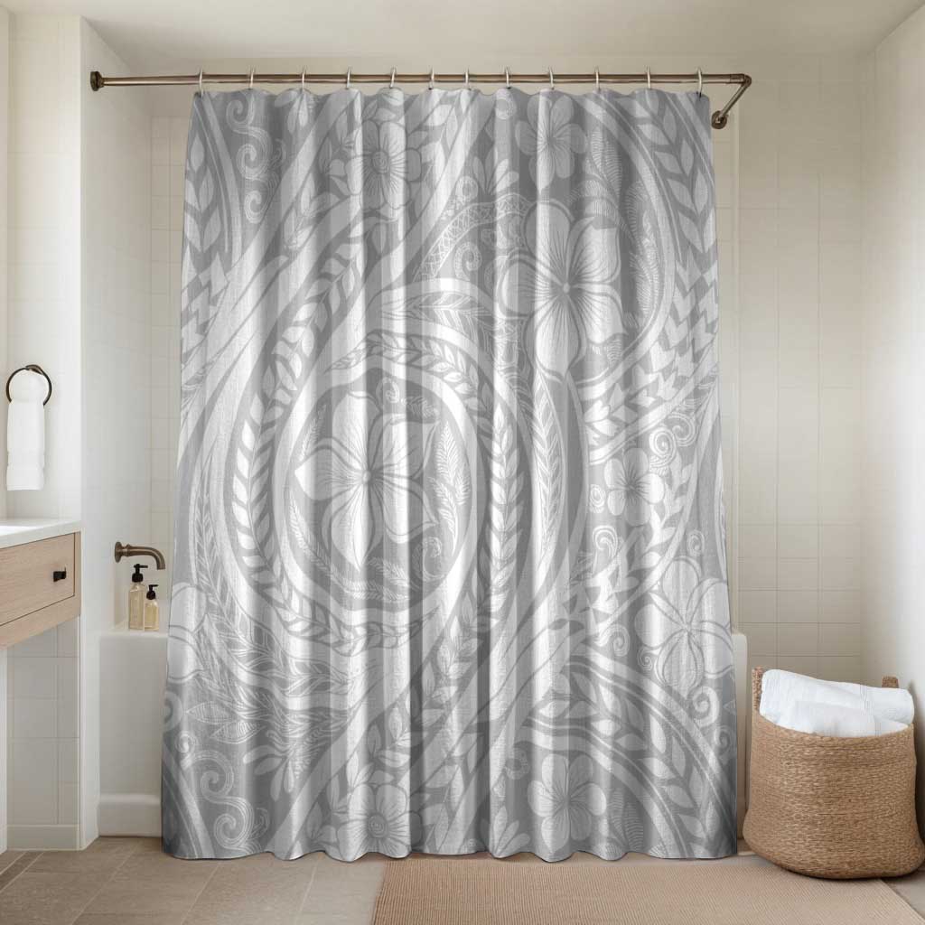 Lotu Tamaiti Samoan Polynesian Tribal Bathroom Set LT9 Shower Curtain Only White - Polynesian Pride