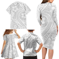 Lotu Tamaiti Samoan Polynesian Tribal Family Matching Long Sleeve Bodycon Dress and Hawaiian Shirt LT9 - Polynesian Pride