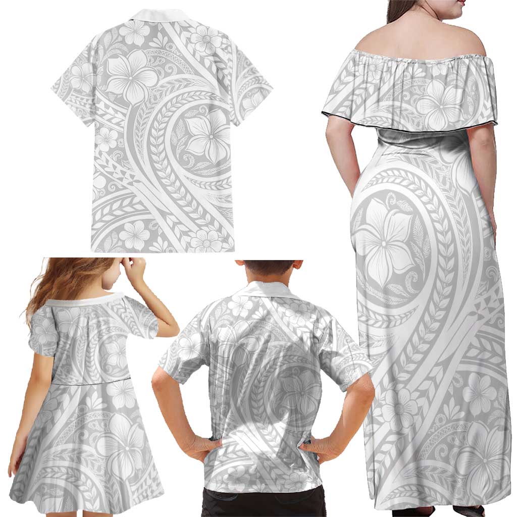 Lotu Tamaiti Samoan Polynesian Tribal Family Matching Off Shoulder Maxi Dress and Hawaiian Shirt LT9 - Polynesian Pride