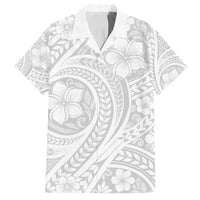 Lotu Tamaiti Samoan Polynesian Tribal Family Matching Off Shoulder Maxi Dress and Hawaiian Shirt LT9 Dad's Shirt - Short Sleeve White - Polynesian Pride