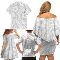 Lotu Tamaiti Samoan Polynesian Tribal Family Matching Off Shoulder Short Dress and Hawaiian Shirt LT9 - Polynesian Pride