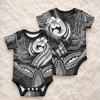 Whale Tale and Polynesian Sunset Plumeria Black Baby Onesie LT9 - Polynesian Pride