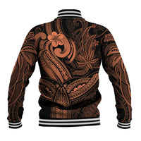 Polynesia Baseball Jacket Whale Tale and Polynesian Sunset Plumeria Gold LT9 - Polynesian Pride
