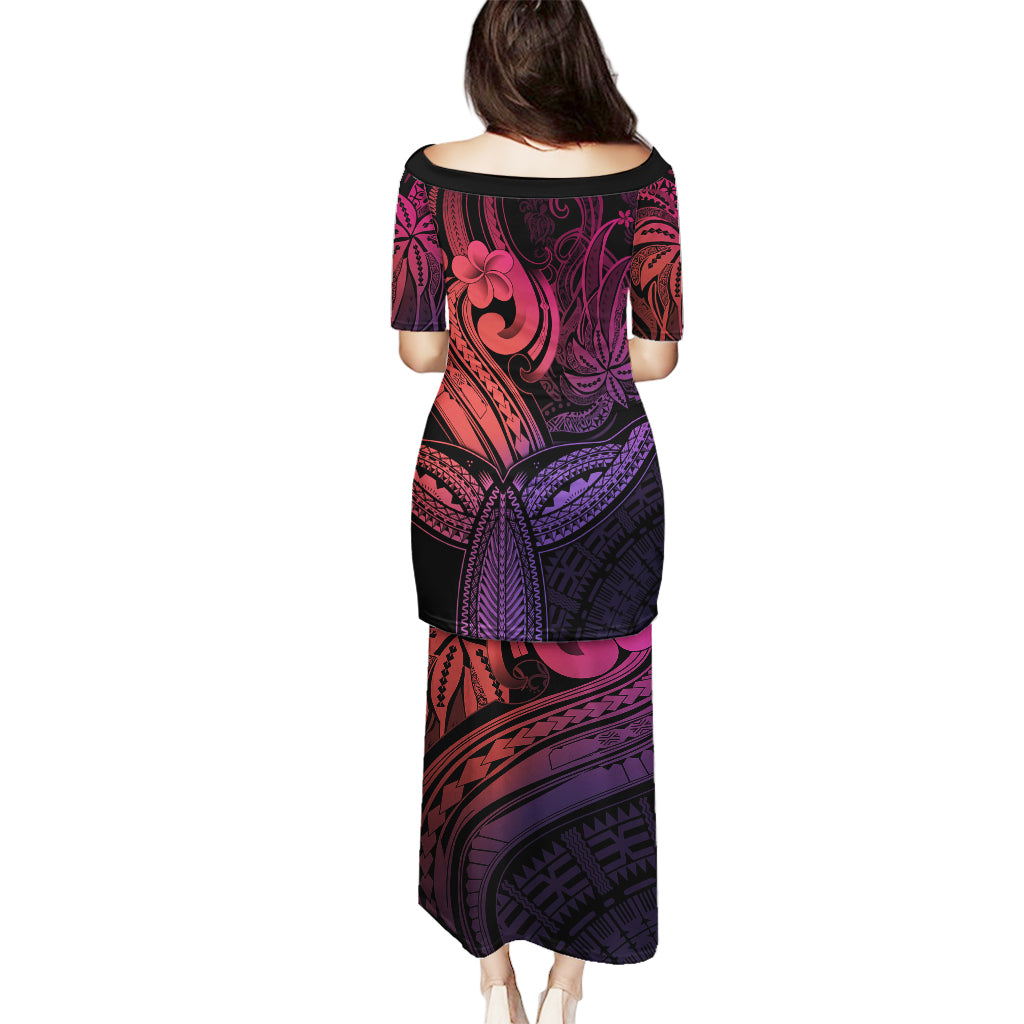 Polynesia Puletasi Whale Tale and Polynesian Sunset Plumeria Pink LT9 - Polynesian Pride