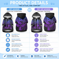 Whale Tale and Polynesian Sunset Plumeria Purple Pet Hoodie LT9 - Polynesian Pride