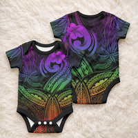 Whale Tale and Polynesian Sunset Plumeria Rainbow Baby Onesie LT9 - Polynesian Pride