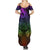 Polynesia Summer Maxi Dress Whale Tale and Polynesian Sunset Plumeria Rainbow LT9 - Polynesian Pride