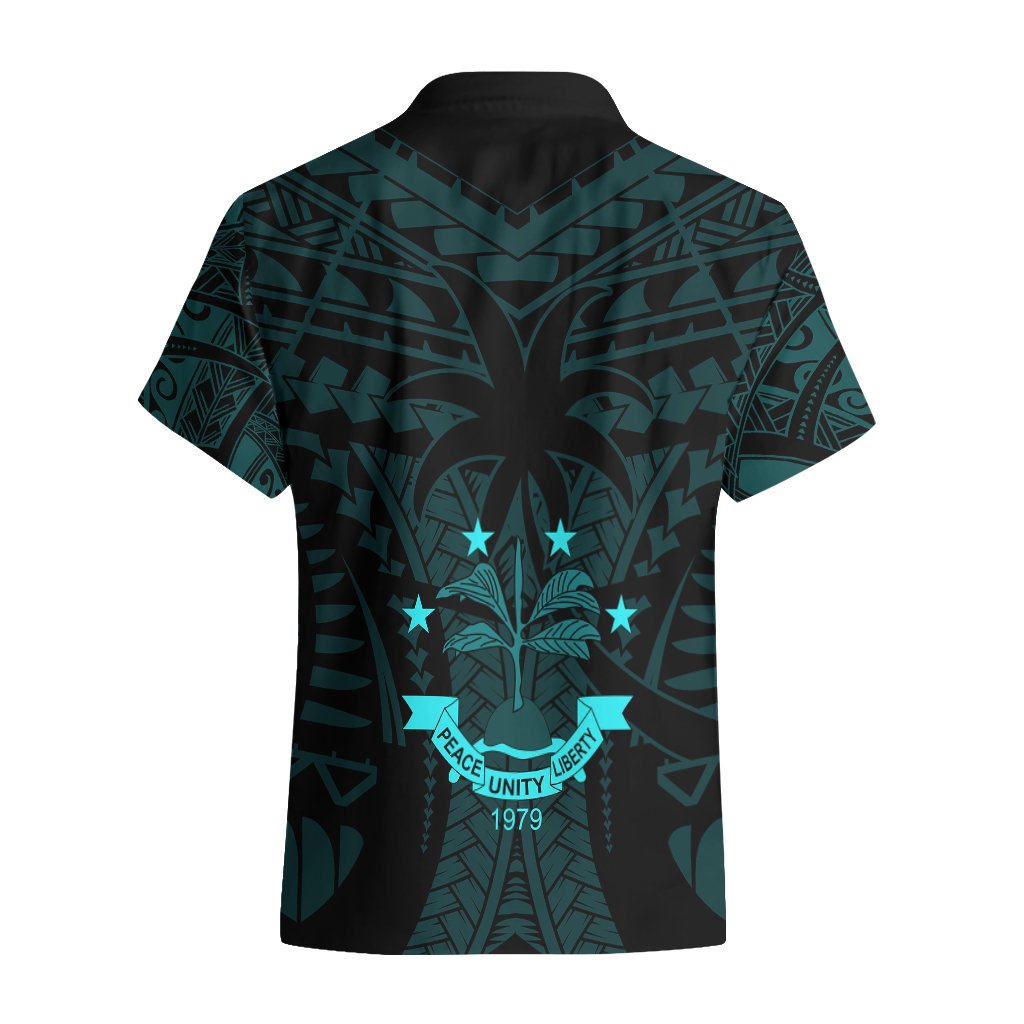 FSM Chuuk States Hawaiian Shirt Micronesia Vintage Polynesian Tribal Aqua Version LT9 - Polynesian Pride