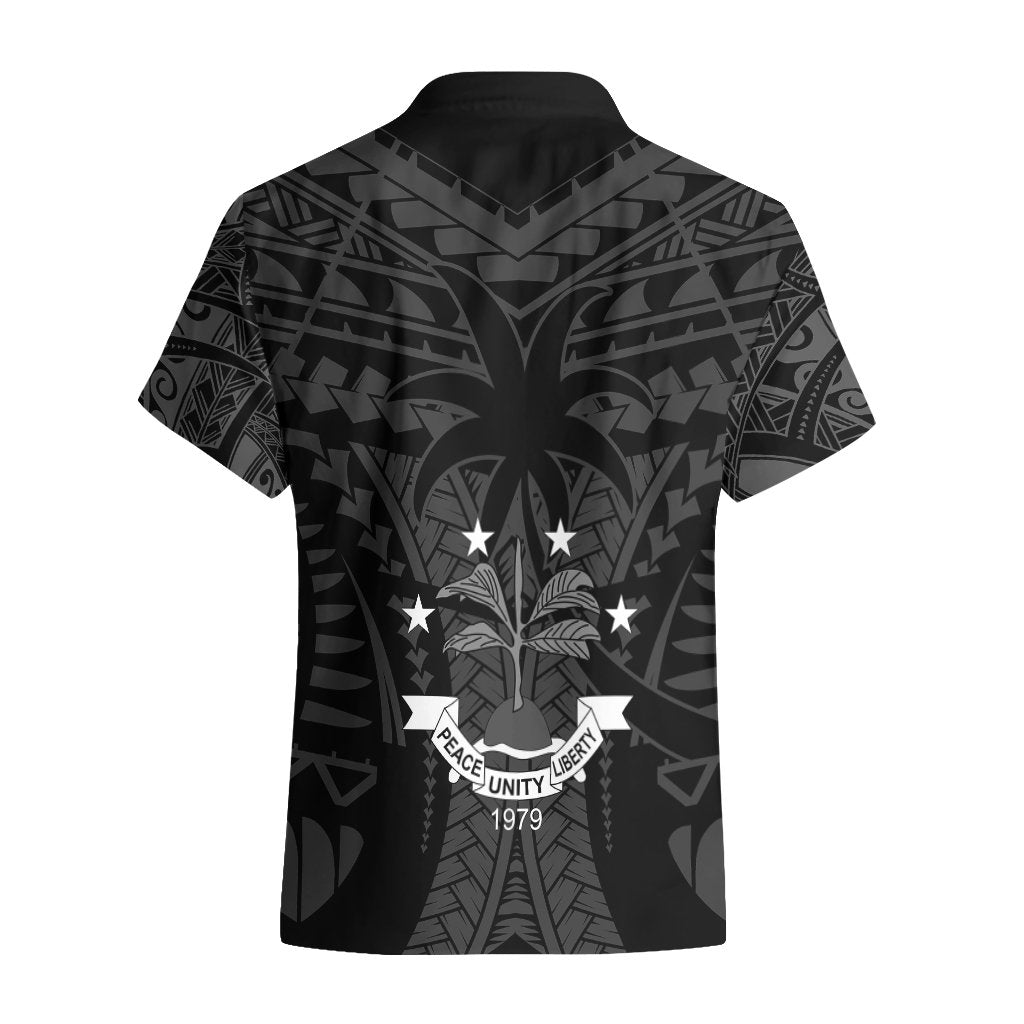 FSM Chuuk States Hawaiian Shirt Micronesia Vintage Polynesian Tribal Black Version LT9 - Polynesian Pride