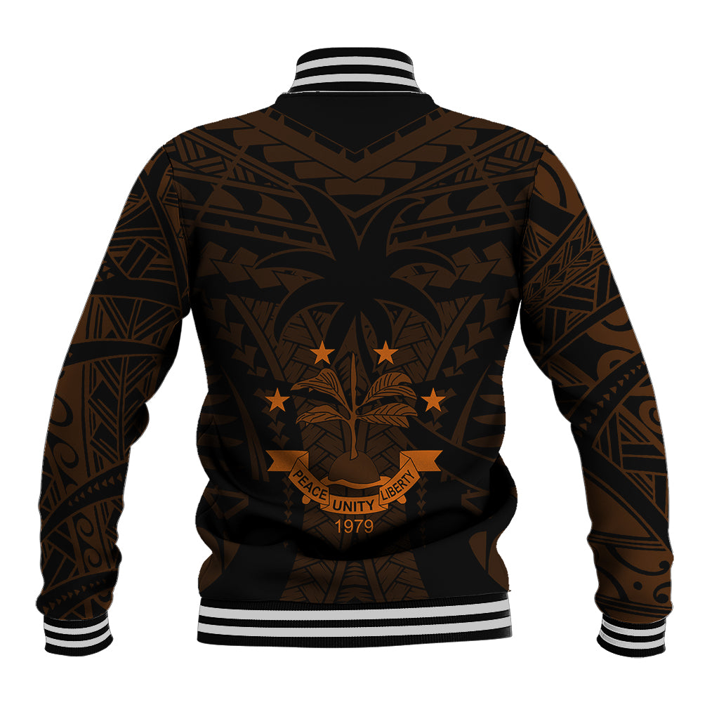 FSM Chuuk States Baseball Jacket Micronesia Vintage Polynesian Tribal Gold Version LT9 - Polynesian Pride