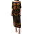 FSM Chuuk States Puletasi Micronesia Vintage Polynesian Tribal Gold Version LT9 Long Dress Gold - Polynesian Pride