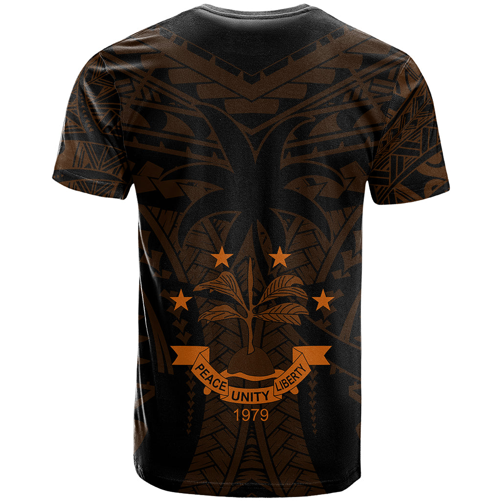 FSM Chuuk States T Shirt Micronesia Vintage Polynesian Tribal Gold Version LT9 - Polynesian Pride
