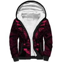 FSM Chuuk States Sherpa Hoodie Micronesia Vintage Polynesian Tribal Pink Version LT9 Unisex Pink - Polynesian Pride