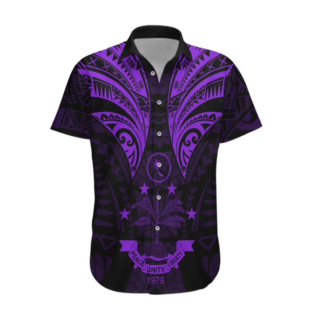 FSM Chuuk States Hawaiian Shirt Micronesia Vintage Polynesian Tribal Purple Version LT9 Purple - Polynesian Pride