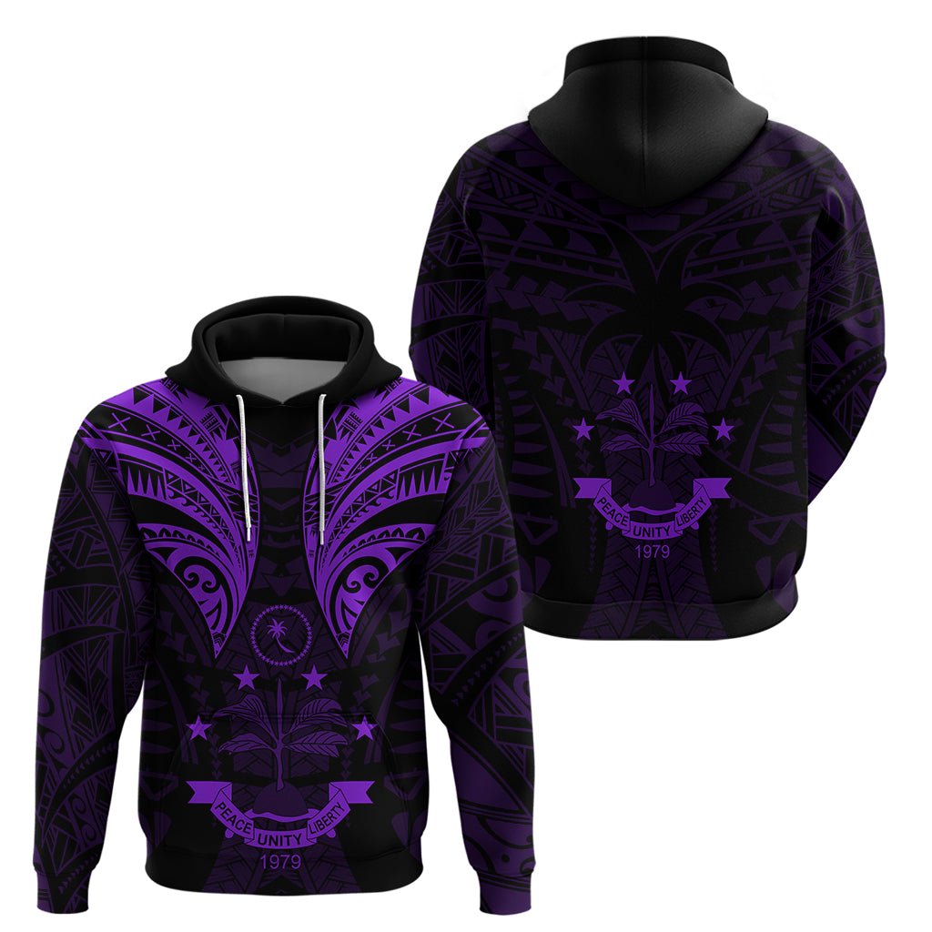 FSM Chuuk States Hoodie Micronesia Vintage Polynesian Tribal Purple Version LT9 - Polynesian Pride