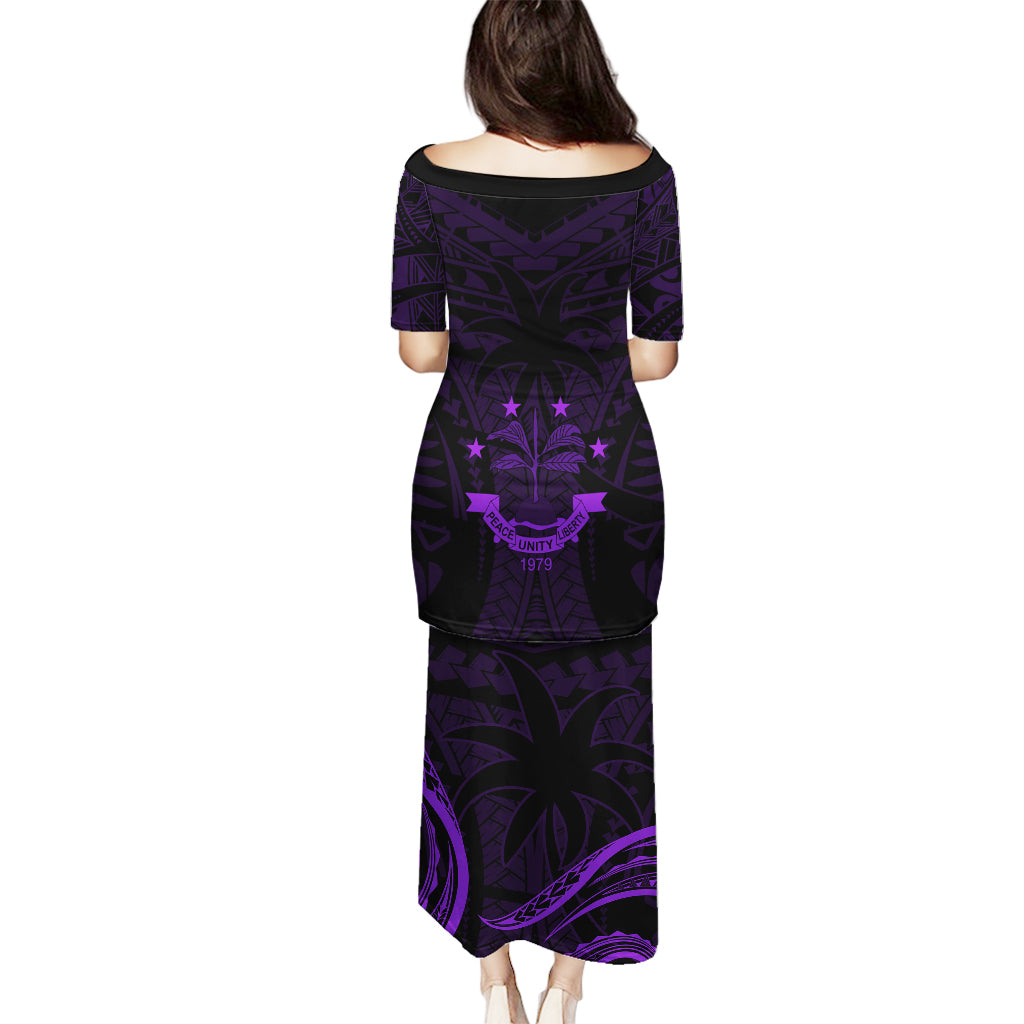 FSM Chuuk States Puletasi Micronesia Vintage Polynesian Tribal Purple Version LT9 - Polynesian Pride