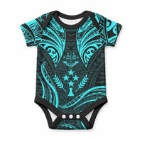 FSM Kosrae States Baby Onesie Micronesia Vintage Polynesian Tribal Aqua Version LT9 Aqua - Polynesian Pride