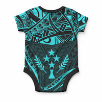 FSM Kosrae States Baby Onesie Micronesia Vintage Polynesian Tribal Aqua Version LT9 - Polynesian Pride