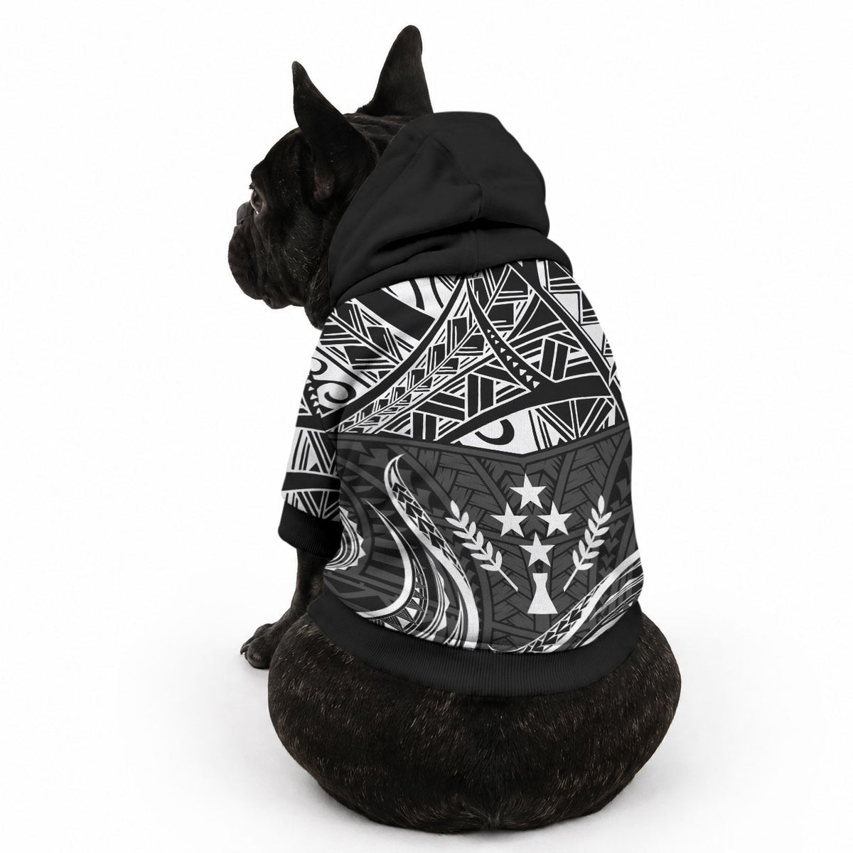 FSM Kosrae States Pet Hoodie Micronesia Vintage Polynesian Tribal Black Version LT9 - Polynesian Pride