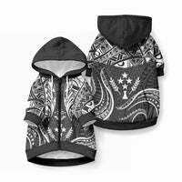 FSM Kosrae States Pet Hoodie Micronesia Vintage Polynesian Tribal Black Version LT9 Zip-up Black - Polynesian Pride