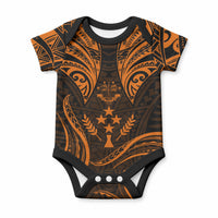 FSM Kosrae States Baby Onesie Micronesia Vintage Polynesian Tribal Gold Version LT9 Gold - Polynesian Pride