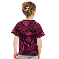 FSM Kosrae States Kid T Shirt Micronesia Vintage Polynesian Tribal Pink Version LT9 - Polynesian Pride
