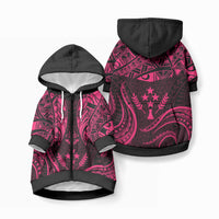 FSM Kosrae States Pet Hoodie Micronesia Vintage Polynesian Tribal Pink Version LT9 Zip-up Pink - Polynesian Pride