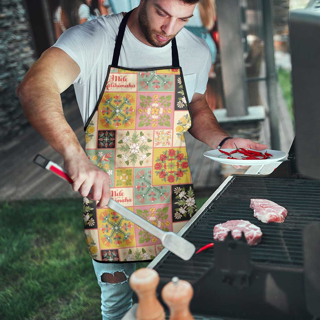 Mele Kalikimaka Hawaii Christmas Apron Melemele Mama Seamless Floral Motif - Polynesian Pride