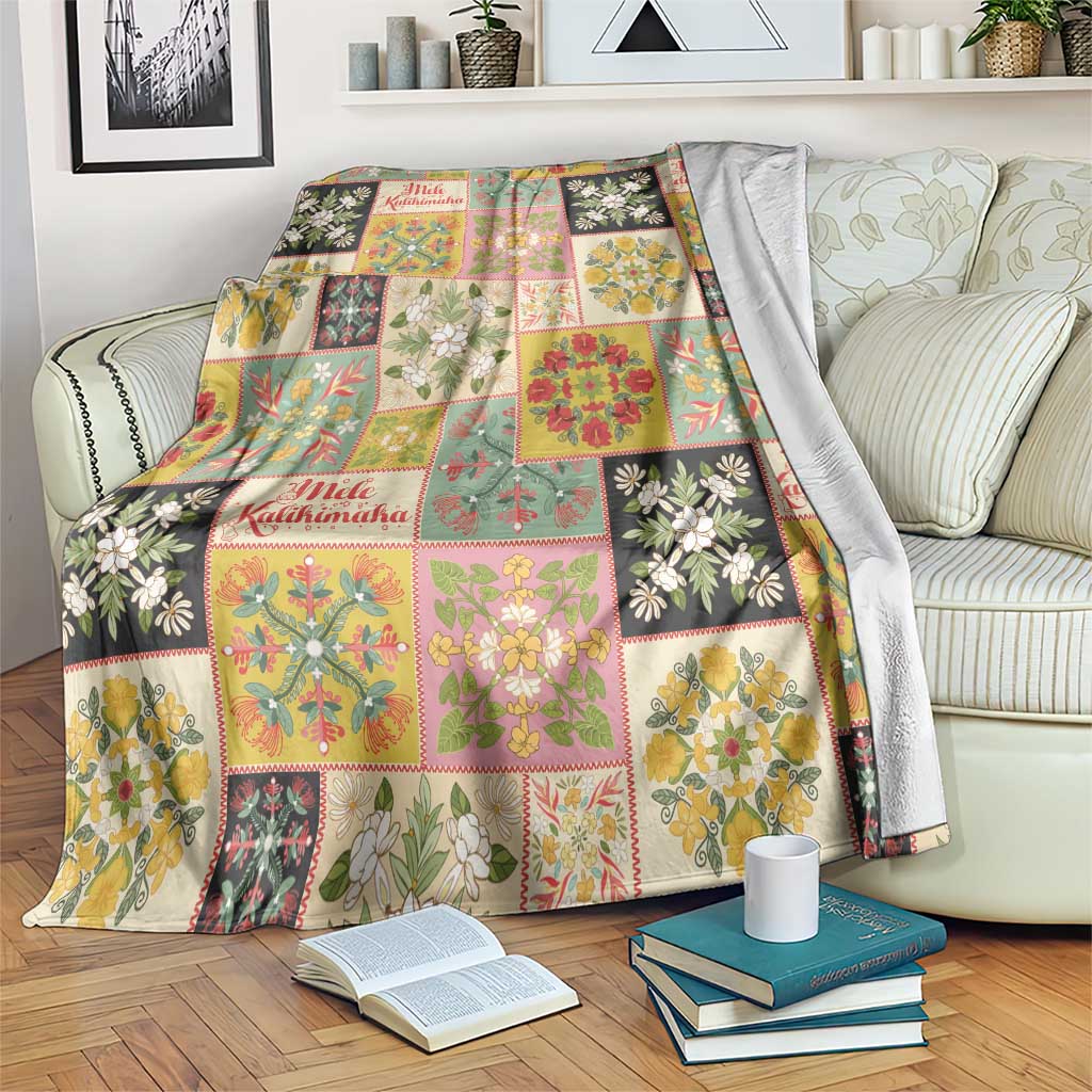 Mele Kalikimaka Hawaii Christmas Blanket Melemele Mama Seamless Floral Motif - Polynesian Pride