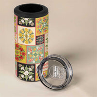Mele Kalikimaka Hawaii Christmas 4 in 1 Can Cooler Tumbler Melemele Mama Seamless Floral Motif LT9 - Polynesian Pride