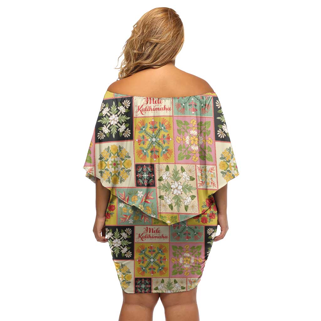 Mele Kalikimaka Hawaii Christmas Family Matching Off Shoulder Short Dress and Hawaiian Shirt Melemele Mama Seamless Floral Motif LT9 - Polynesian Pride