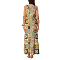 Mele Kalikimaka Hawaii Christmas Family Matching Tank Maxi Dress and Hawaiian Shirt Melemele Mama Seamless Floral Motif LT9 - Polynesian Pride