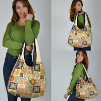 Mele Kalikimaka Hawaii Christmas Grocery Bag Melemele Mama Seamless Floral Motif - Polynesian Pride