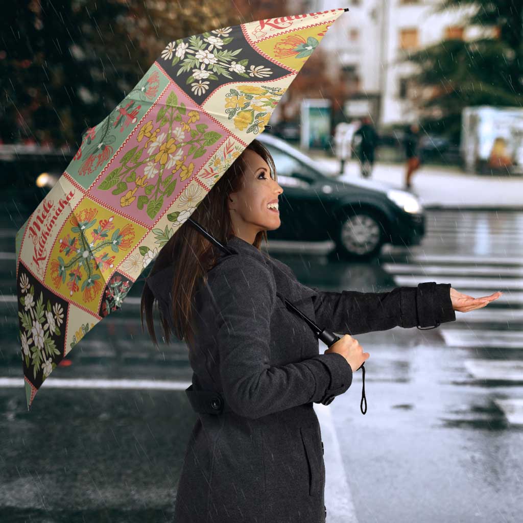 Mele Kalikimaka Hawaii Christmas Umbrella Melemele Mama Seamless Floral Motif - Polynesian Pride