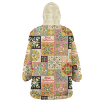 Mele Kalikimaka Hawaii Christmas Wearable Blanket Hoodie Melemele Mama Seamless Floral Motif LT9 - Polynesian Pride
