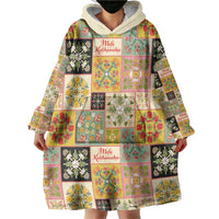 Mele Kalikimaka Hawaii Christmas Wearable Blanket Hoodie Melemele Mama Seamless Floral Motif LT9 - Polynesian Pride