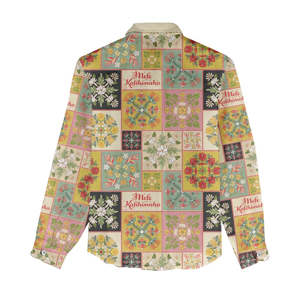 Mele Kalikimaka Hawaii Christmas Women Casual Shirt Melemele Mama Seamless Floral Motif LT9 - Polynesian Pride