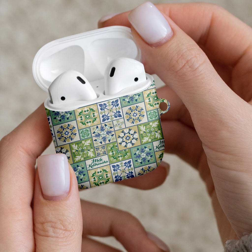 Mele Kalikimaka Hawaii Christmas AirPods Case Omaomao Seamless Floral Motif - Polynesian Pride