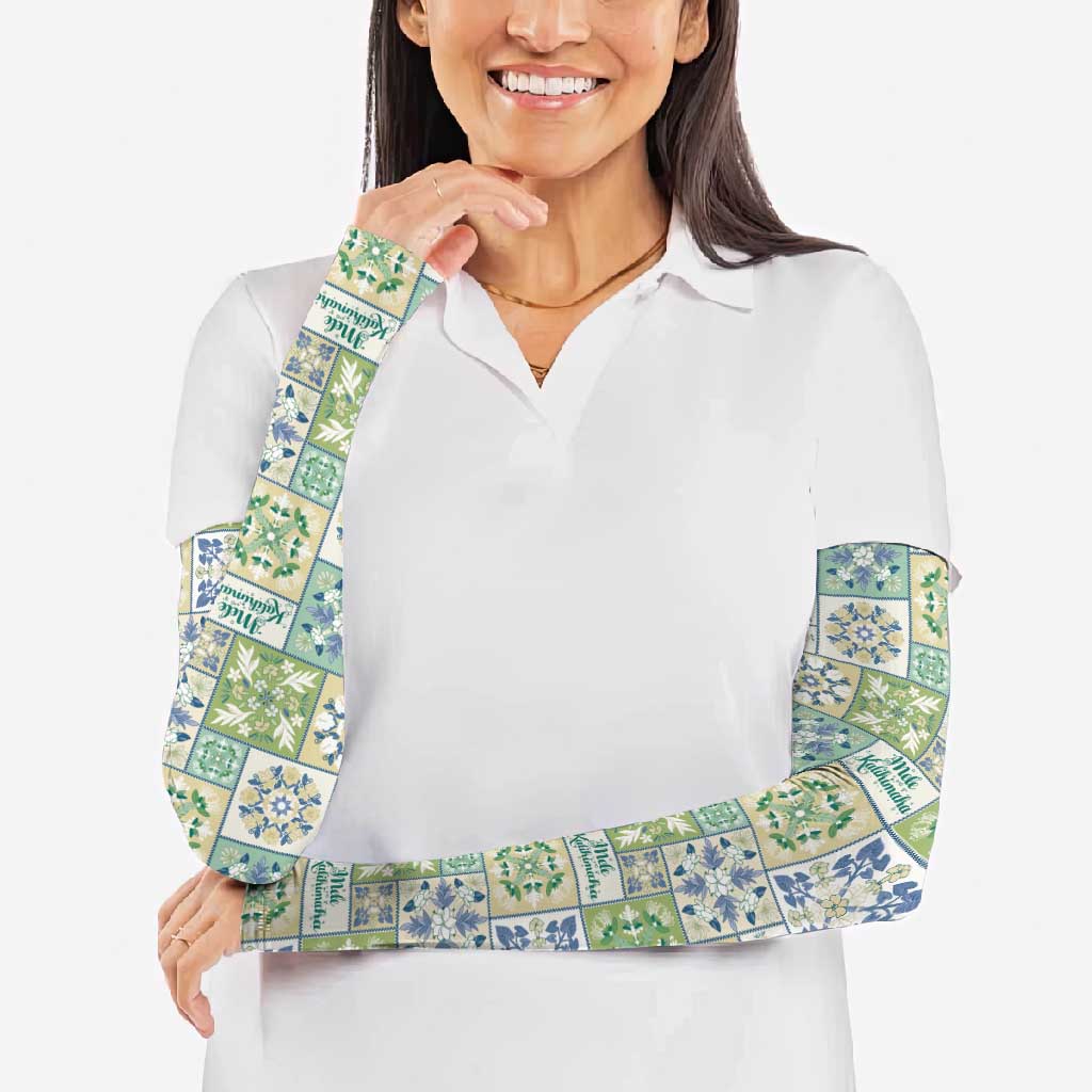 Mele Kalikimaka Hawaii Christmas Arm Sleeves Omaomao Seamless Floral Motif - Polynesian Pride