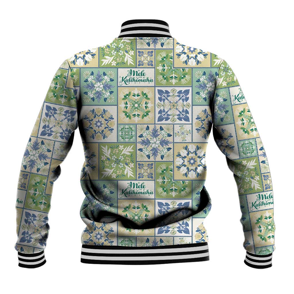 Mele Kalikimaka Hawaii Christmas Baseball Jacket Omaomao Seamless Floral Motif - Polynesian Pride