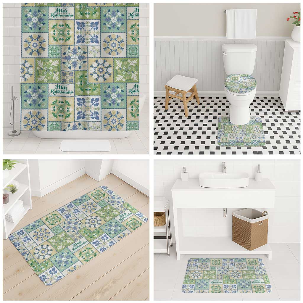 Mele Kalikimaka Hawaii Christmas Bathroom Set Omaomao Seamless Floral Motif - Polynesian Pride