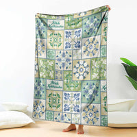 Mele Kalikimaka Hawaii Christmas Blanket Omaomao Seamless Floral Motif - Polynesian Pride