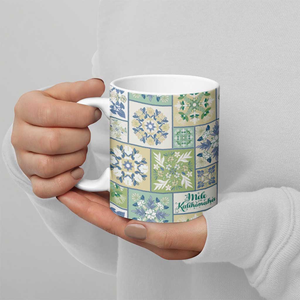 Mele Kalikimaka Hawaii Christmas Ceramic Mug Omaomao Seamless Floral Motif - Polynesian Pride