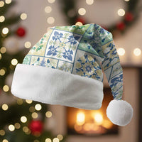 Mele Kalikimaka Hawaii Christmas Santa Hat Omaomao Seamless Floral Motif - Polynesian Pride